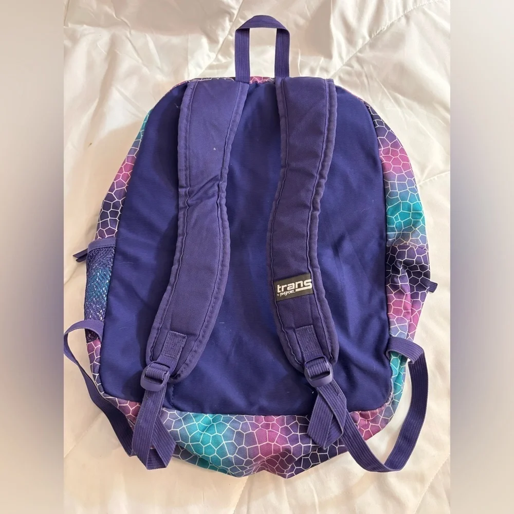 Trans Jansport Purple Blue Teal Mermaid Backpack